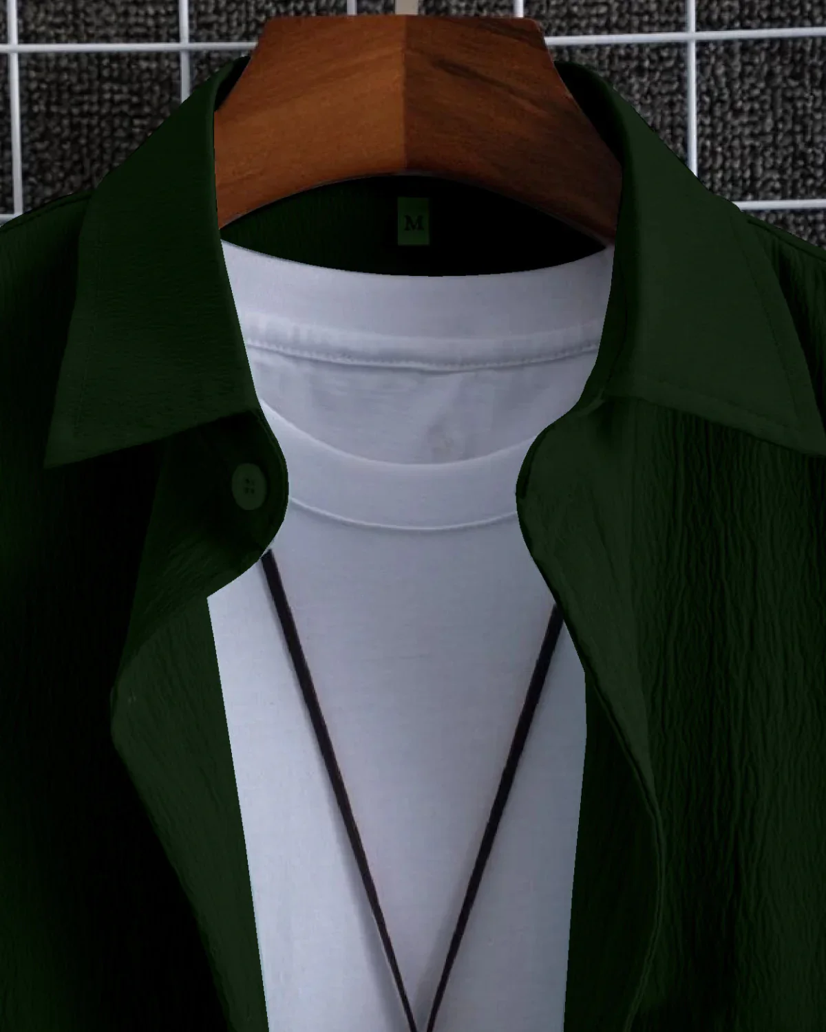 Adorning Green Seersucker Half Sleeve Shirt - Image 3