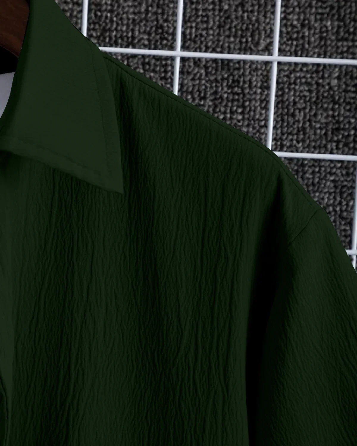 Adorning Green Seersucker Half Sleeve Shirt - Image 5