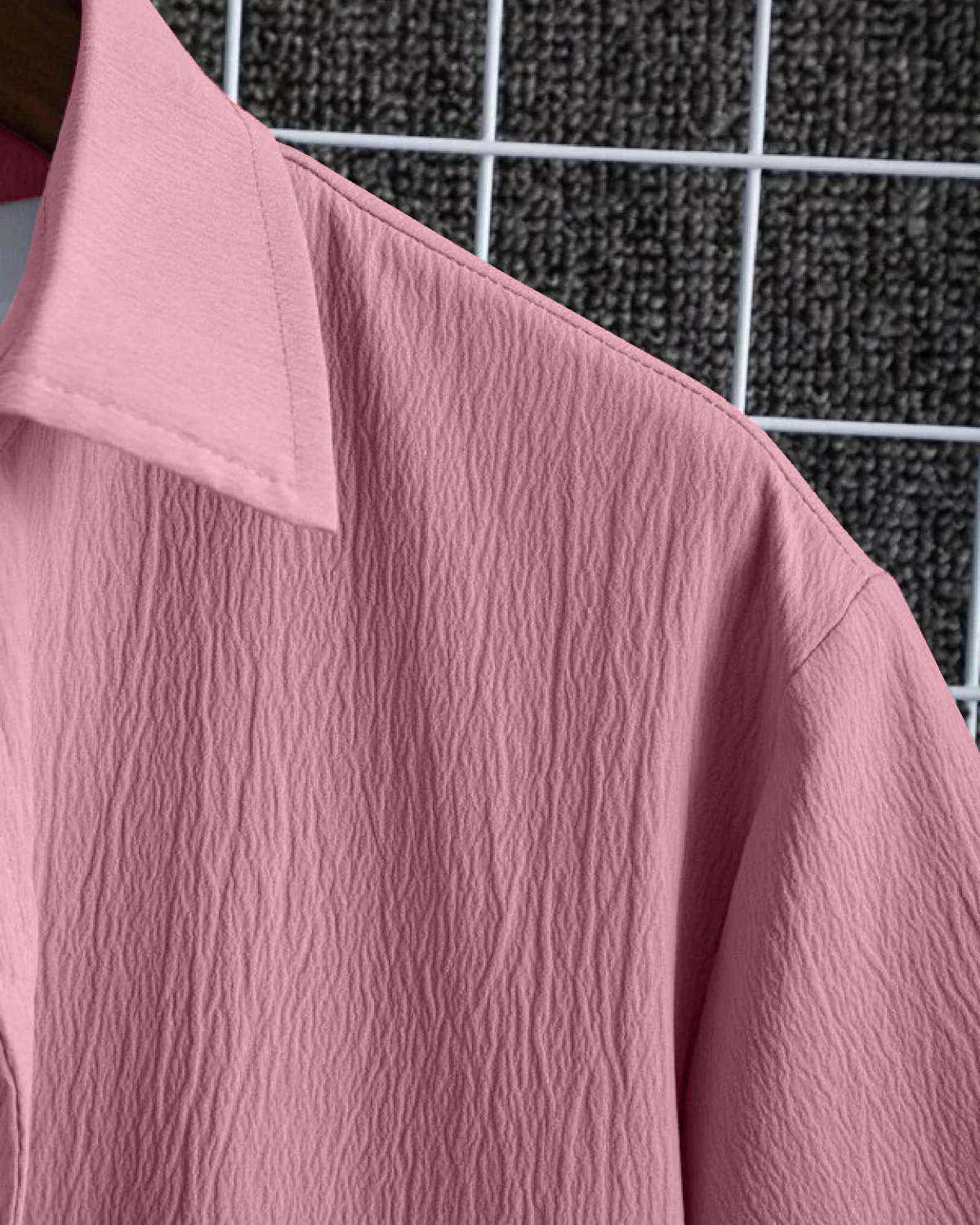 Bucolic Pink Seersucker Half Sleeve Shirt - Image 4