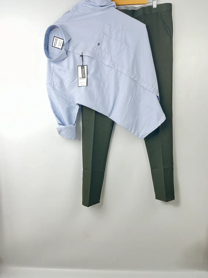 Combo Of Formal Shirt And Bottle Green Pant