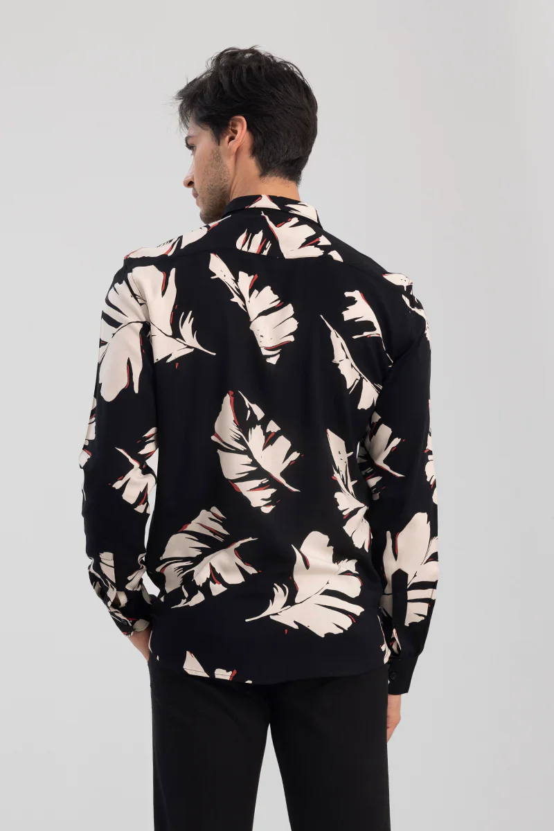 CUT LEAF BLACK SHIRT - Image 4