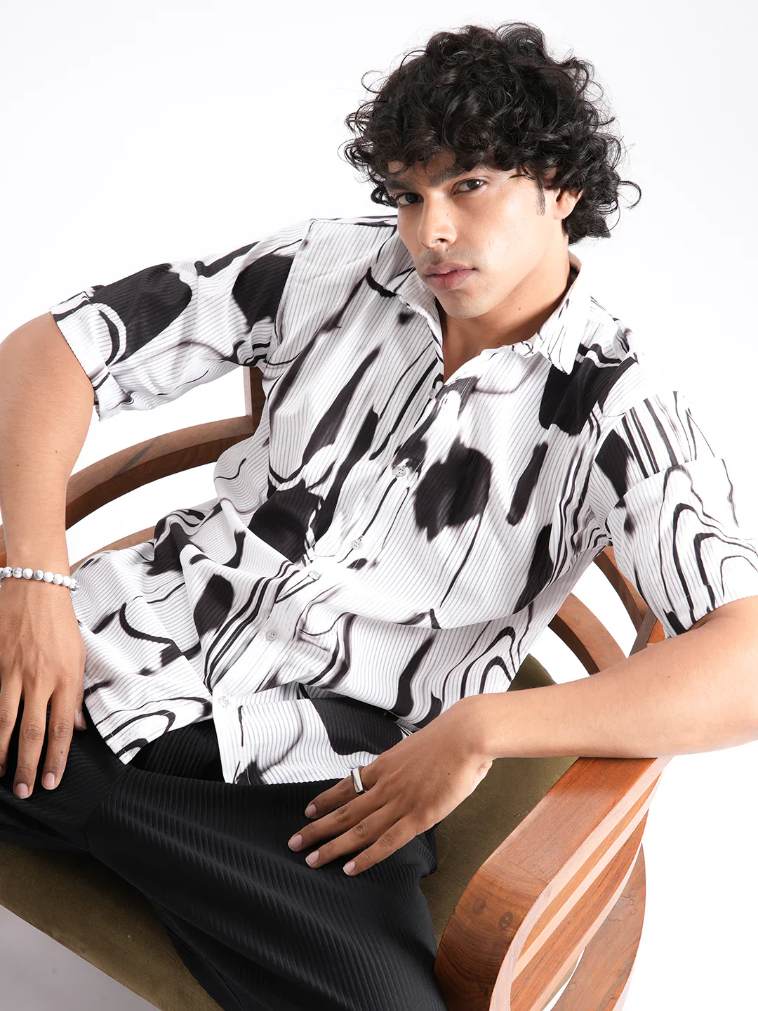 DALLIANCE WHITE DOODLE PRINT SHIRT - Image 3