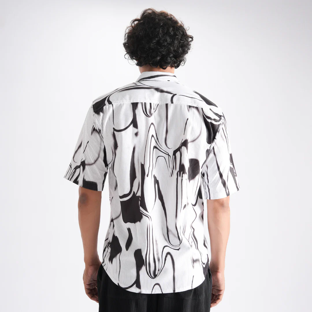 DALLIANCE WHITE DOODLE PRINT SHIRT - Image 4