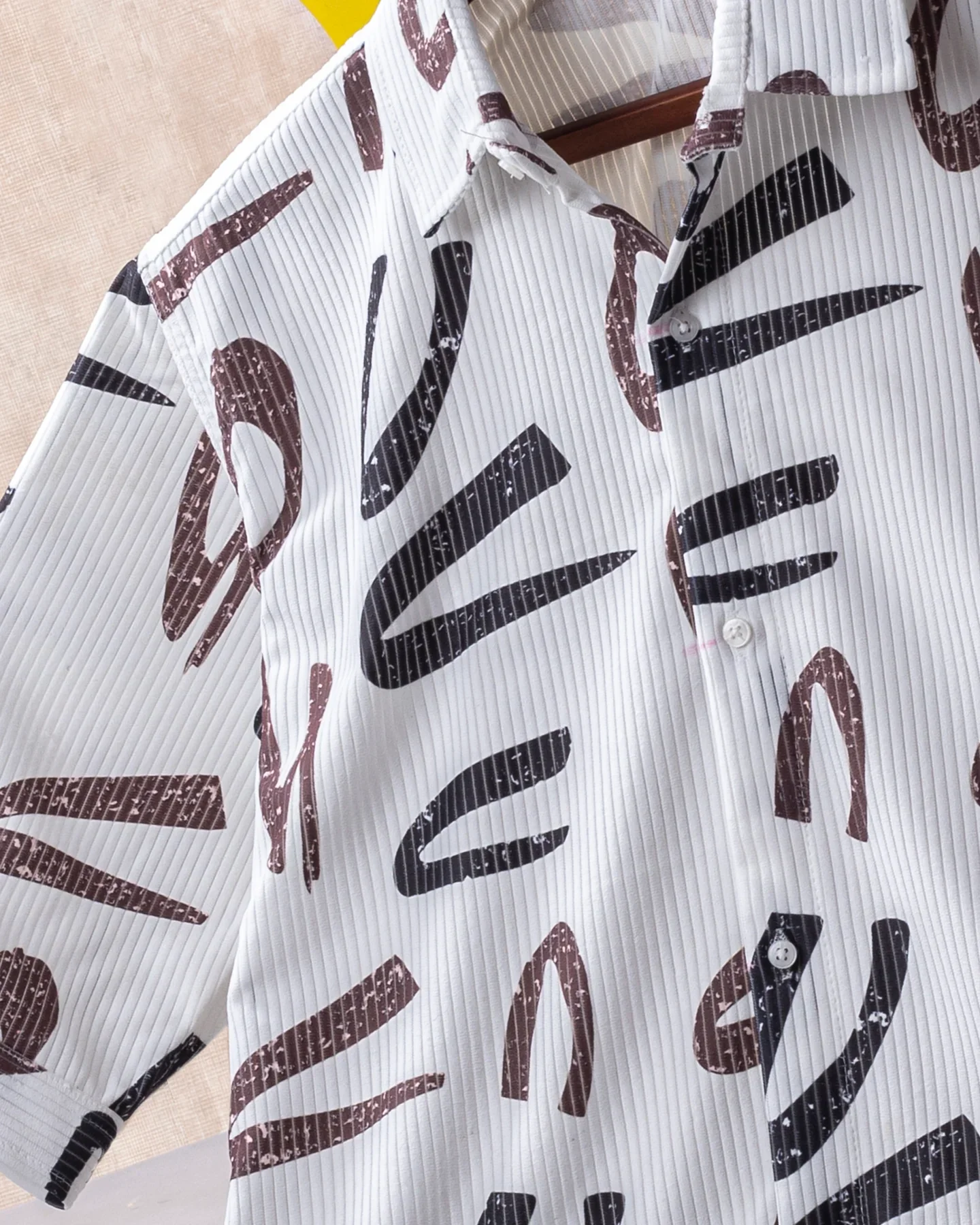 FANTABULOUS OFF-WHITE YORK ABSTRACT PRINT SHIRT - Image 4