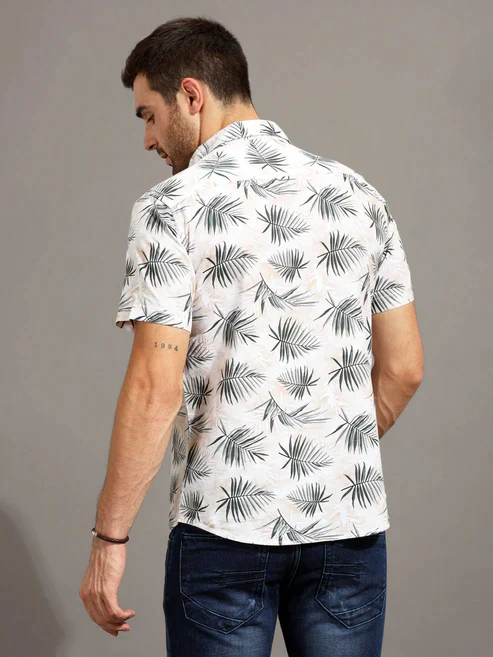 FLOWER PRINTED PALM SHIRT - Image 4