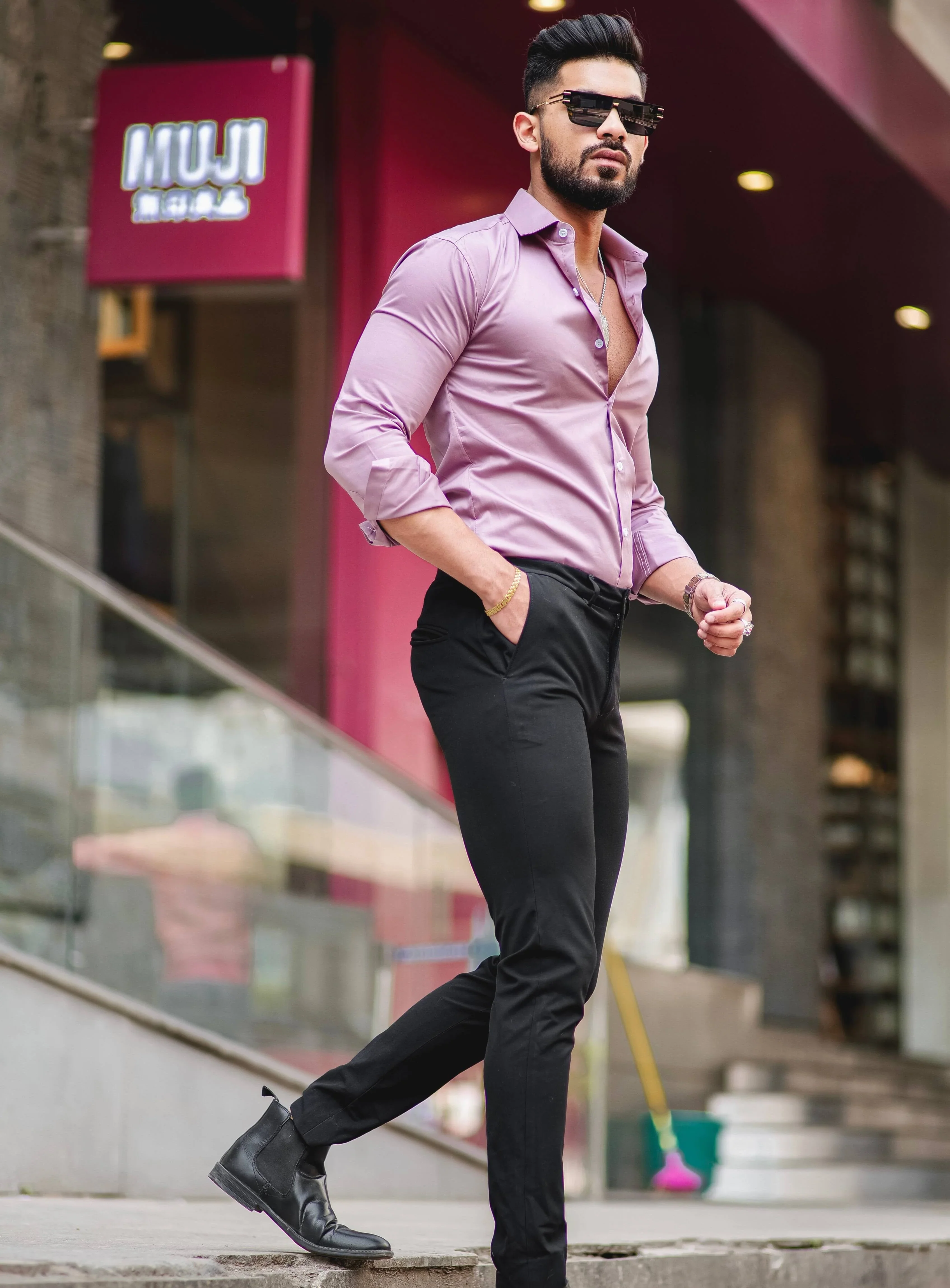 FORMY MOUNTBATTEN PINK LUXURY FORMAL SATIN COTTON SHIRT FOR MEN'S - Image 3