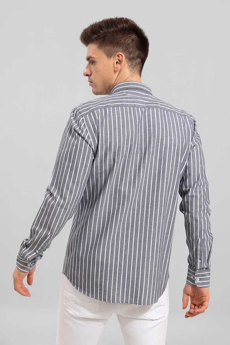 Grey Color Lining Shirt for Men - Image 2