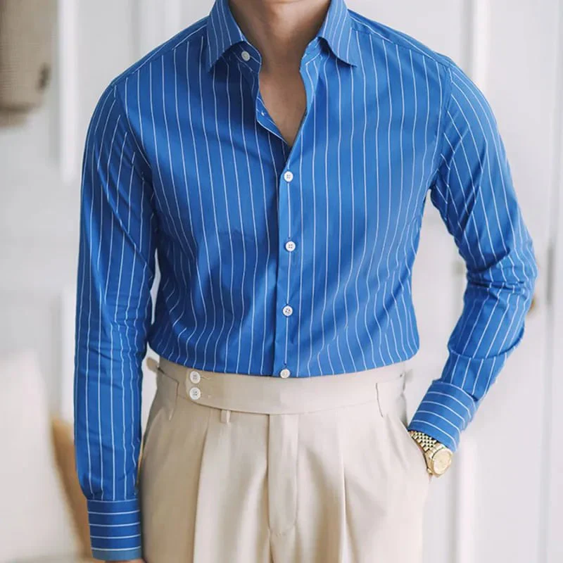 ITALIAN CRUSH BLUE FULL SLEEVE SHIRT - Image 2