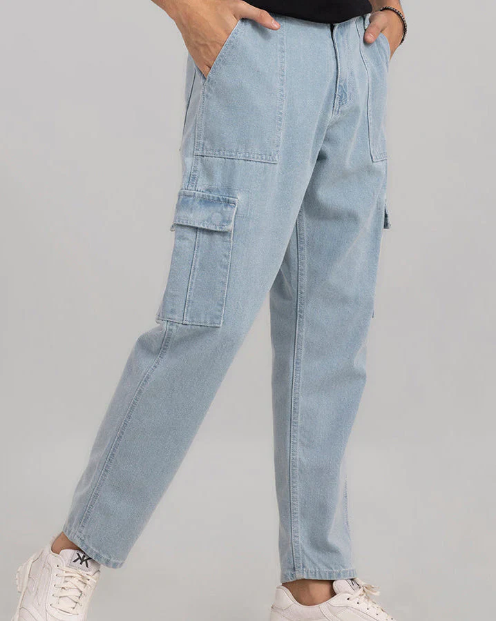 LIGHT BLUE BAGGY FIT JEANS FOR STYLE - Image 3