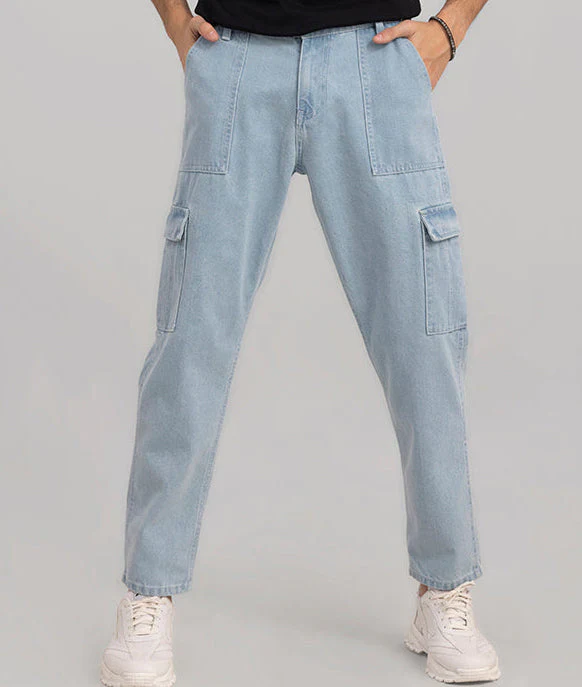LIGHT BLUE BAGGY FIT JEANS FOR STYLE - Image 4