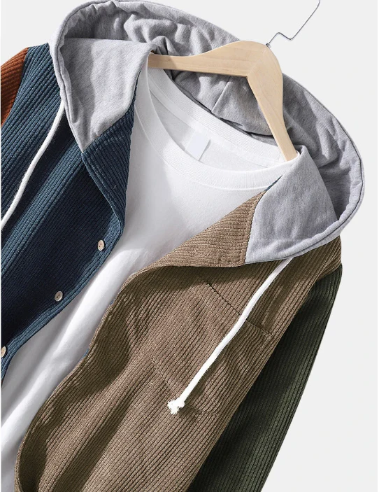 Mens Plaid Button Up Hooded Shirts - Image 2