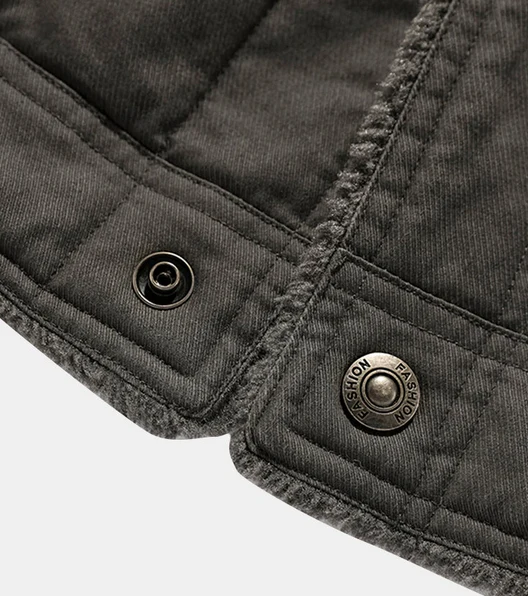 Mens Winter Windproof Multi Pockets Zipper Thicken Loose Comfy Warm Jacket - Image 3