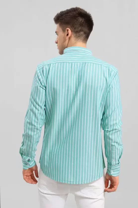 Mint Green Lining Shirt for Men - Image 3