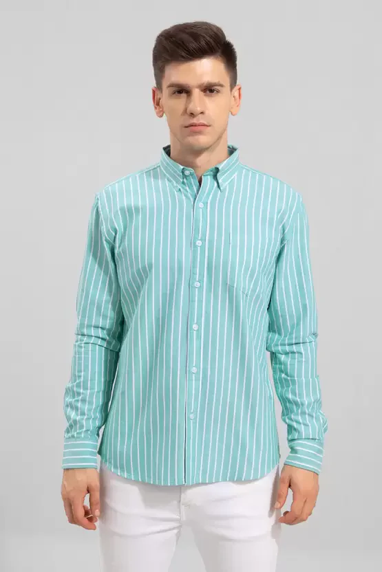 Mint Green Lining Shirt for Men - Image 4