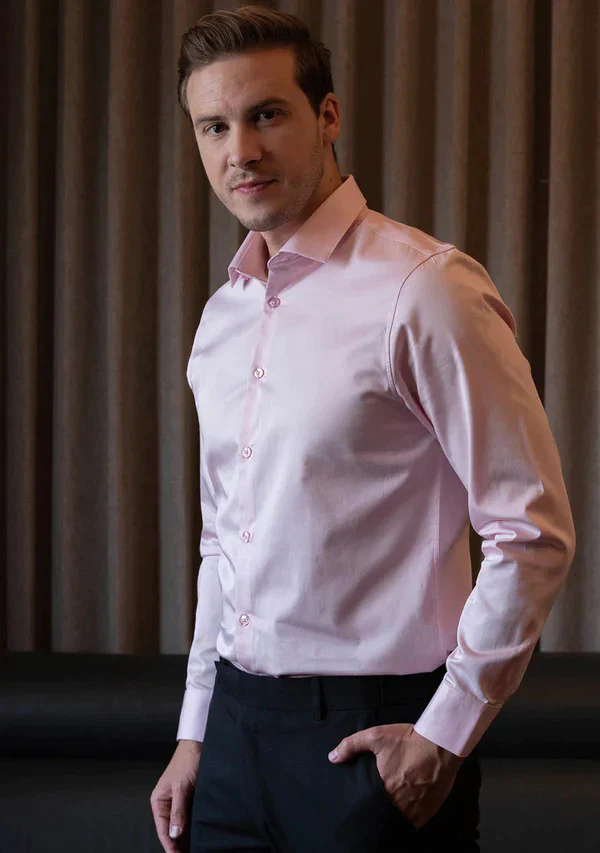 Pink Super Soft Premium Formal Shirt For Men's - Image 2