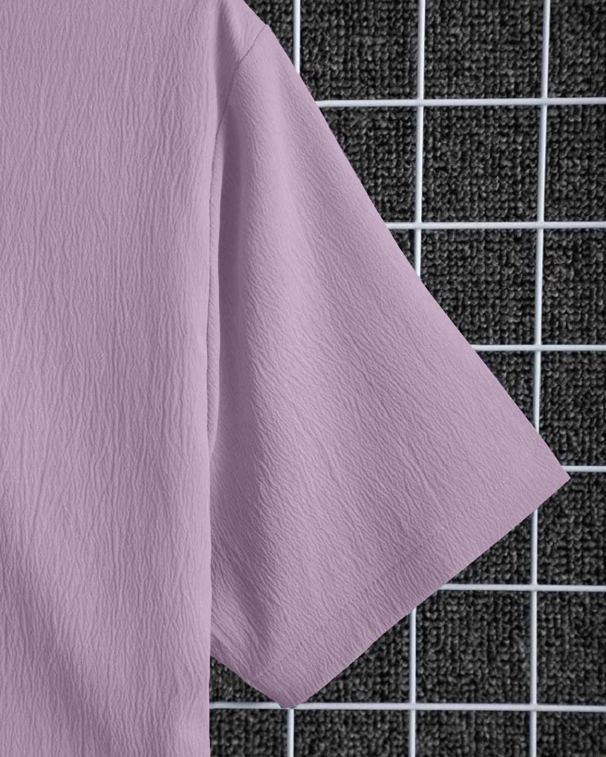 Sensational Lavender Seersucker Half Sleeve Shirt - Image 4
