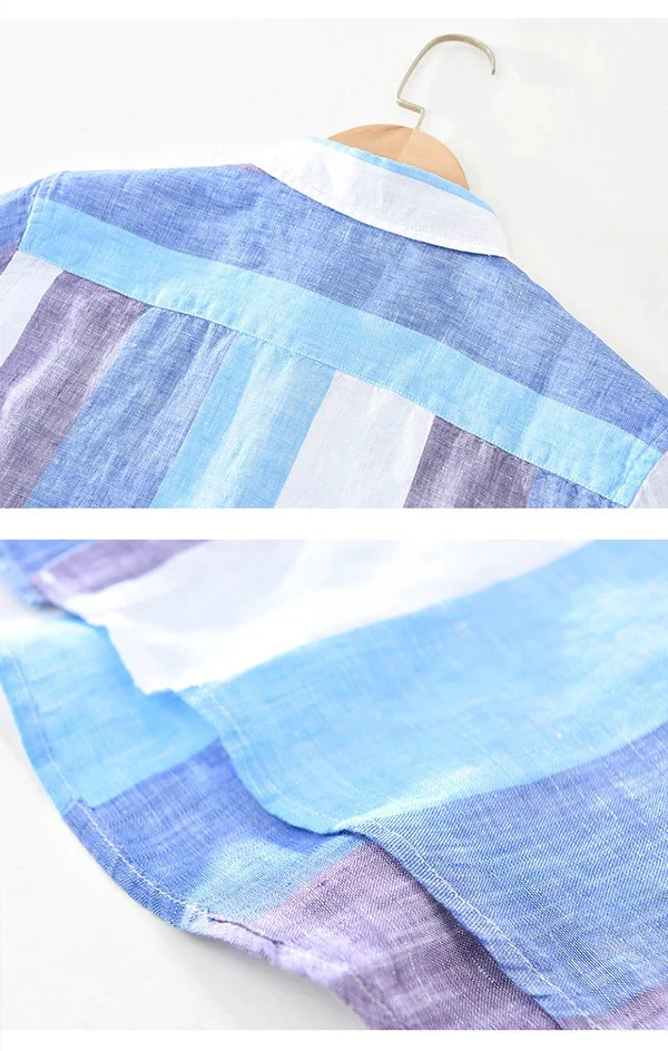 Sky Blue And White Colour Summer Shirt - Image 3