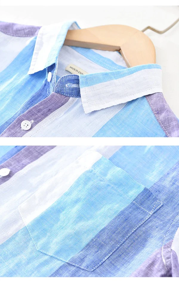 Sky Blue And White Colour Summer Shirt - Image 4