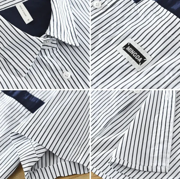 White & Blue Lining Casual Shirt For Men - Image 2