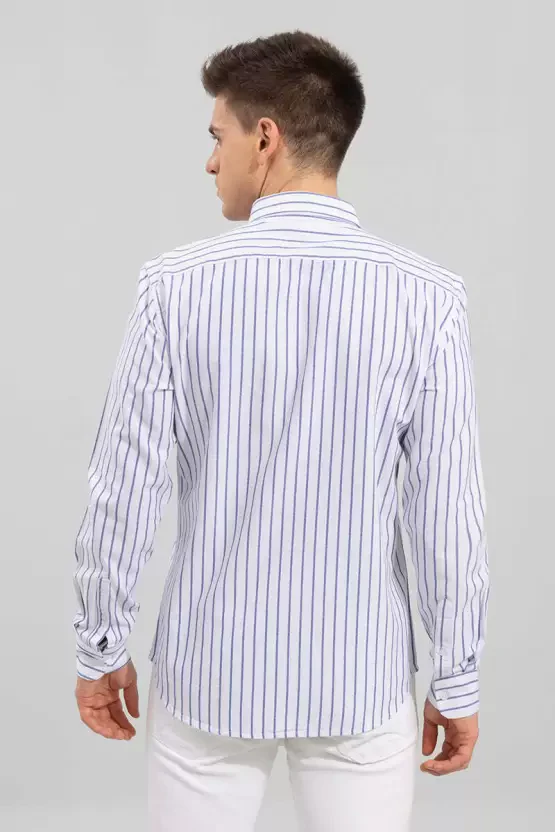 White Color Lining Shirt for Men - Image 3